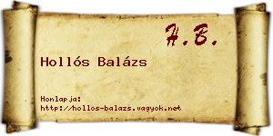 Hollós Balázs névjegykártya